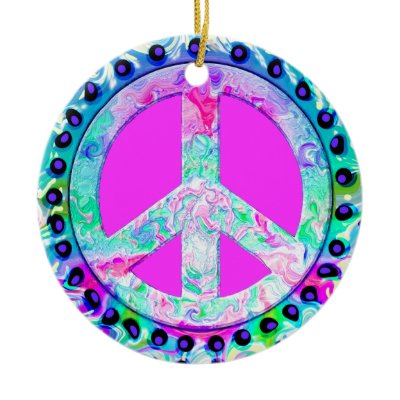 Peace Sign Christmas ornaments