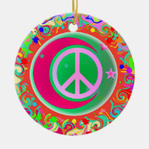 Peace Sign Christmas Ornaments