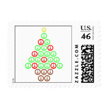 Peace Sign Christmas Tree Stamps