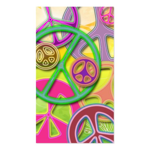 PEACE SIGN COLLAGE BUSINESS CARDS (back side)