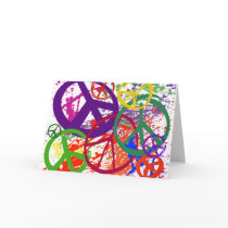 PEACE SIGN COLLAGE GREETING CARDS