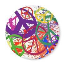 PEACE SIGN COLLAGE magnets