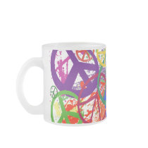 PEACE SIGN COLLAGE mugs by dgpaulart PEACE SIGN COLLAGE mugs