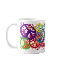 PEACE SIGN COLLAGE COFFEE MUGS