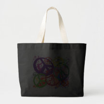 PEACE SIGN COLLAGE TOTE BAGS