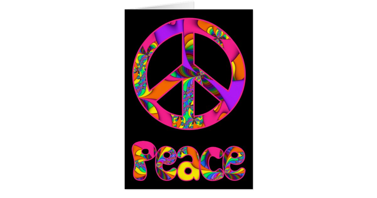 Peace Sign Color Me Bright Greeting Card Zazzle
