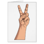 Peace Sign ~ Hand Signs Gestures V For Victory 2 cards