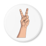 Peace Sign ~ Hand Signs Gestures V For Victory 2 magnets
