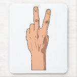 Peace Sign ~ Hand Signs Gestures V For Victory mousepads