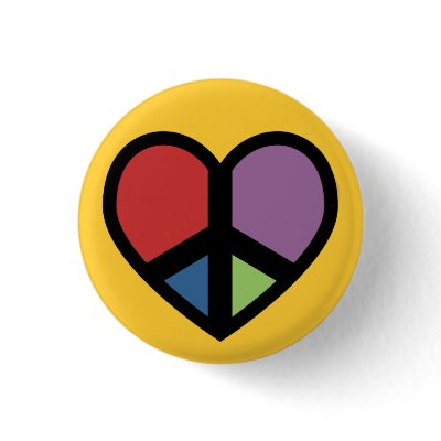 Peace Sign in a Heart Button by teeboutique
