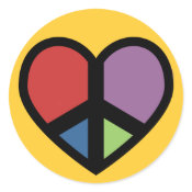 Peace Sign In A Heart Stickers sticker
