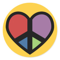 Peace Sign In A Heart Stickers by teeboutique Peace Sign In A Heart Stickers