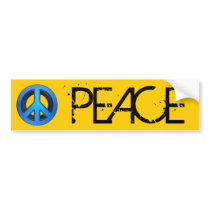 Peace sign in blue bumper sticker