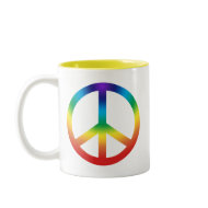 Peace Sign in Chakra Colors mug