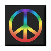 Peace Sign in Chakra Colors Refrigerator Magnets