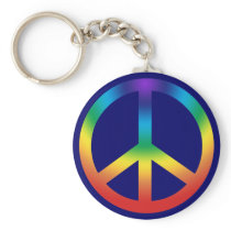 Peace Sign Keychain in Chakra Colors