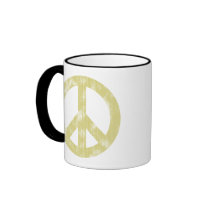 Peace sign light distressed mugs