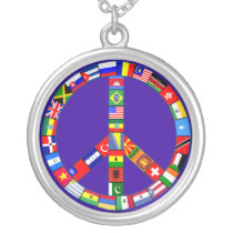Peace Sign Made of Flags Necklace