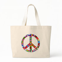 Peace Sign Made of Flags Products bags
