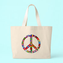 Peace Sign Made of Flags Products bags
