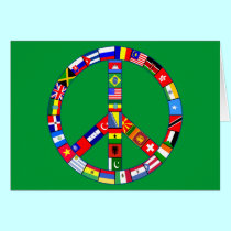 Peace Sign Made of Flags Products cards