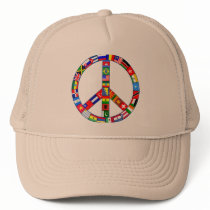 Peace Sign Made of Flags Products hats by Scarebaby Peace Sign Made of Flags Products hats
