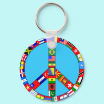 Peace Sign Made of Flags Products keychains