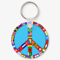Peace Sign Made of Flags Products keychains