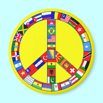 Peace Sign Made of Flags Products magnets