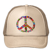 Peace Sign Made of Flags Products Mesh Hat