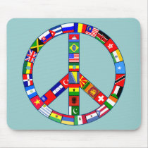 Peace Sign Made of Flags Products mousepads