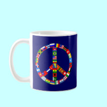 Peace Sign Made of Flags Products mugs