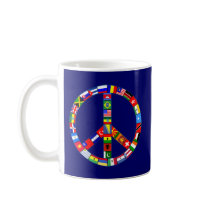 Peace Sign Made of Flags Products mugs