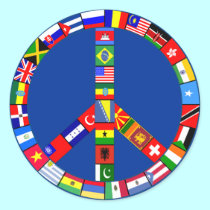 Peace Sign Made of Flags Products stickers