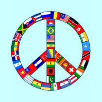 Peace Sign Made of Flags Products t-shirts