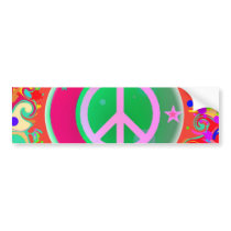 Peace Sign, Moon, Stars & Everything bumper stickers
