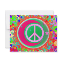 Peace Sign, Moon, Stars & Everything invitations by makelovenotwar Peace Sign, Moon, Stars & Everything invitations