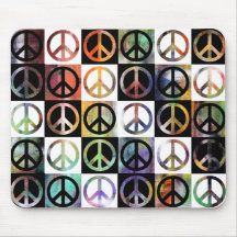 Peace Sign Mosaic Mouse Pad