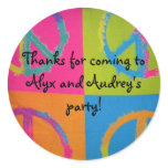 peace sign motif round sticker