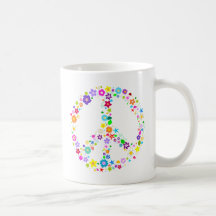 Peace sign of Flowers Coffee Mug