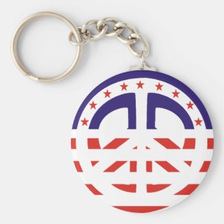 Peace Sign Patriotic Key Chains