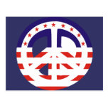Peace Sign Patriotic Post Card