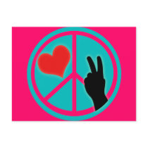 Peace Sign Peace and Love Postcard