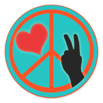 Peace Sign Peace and Love Sticker