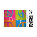peace sign, personalized stamp