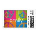 peace sign, personalized stamp