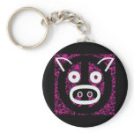 Peace Sign Pig Key Chain