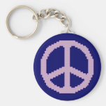 Peace Sign Pink Keychain