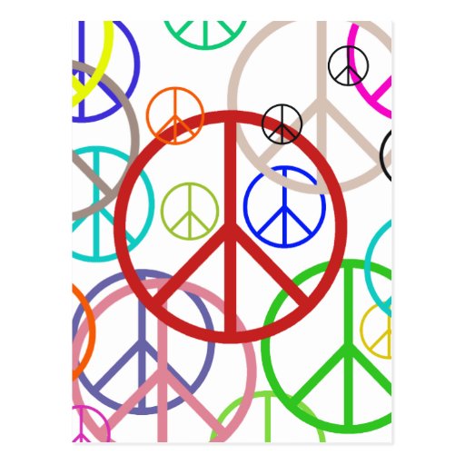 Peace sign post card