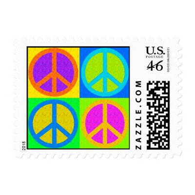 PEACE SIGN POSTAGE STAMPS